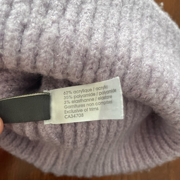 Cozy Purple Bizou Ribbed Knit Beanie - Picture 6 of 6